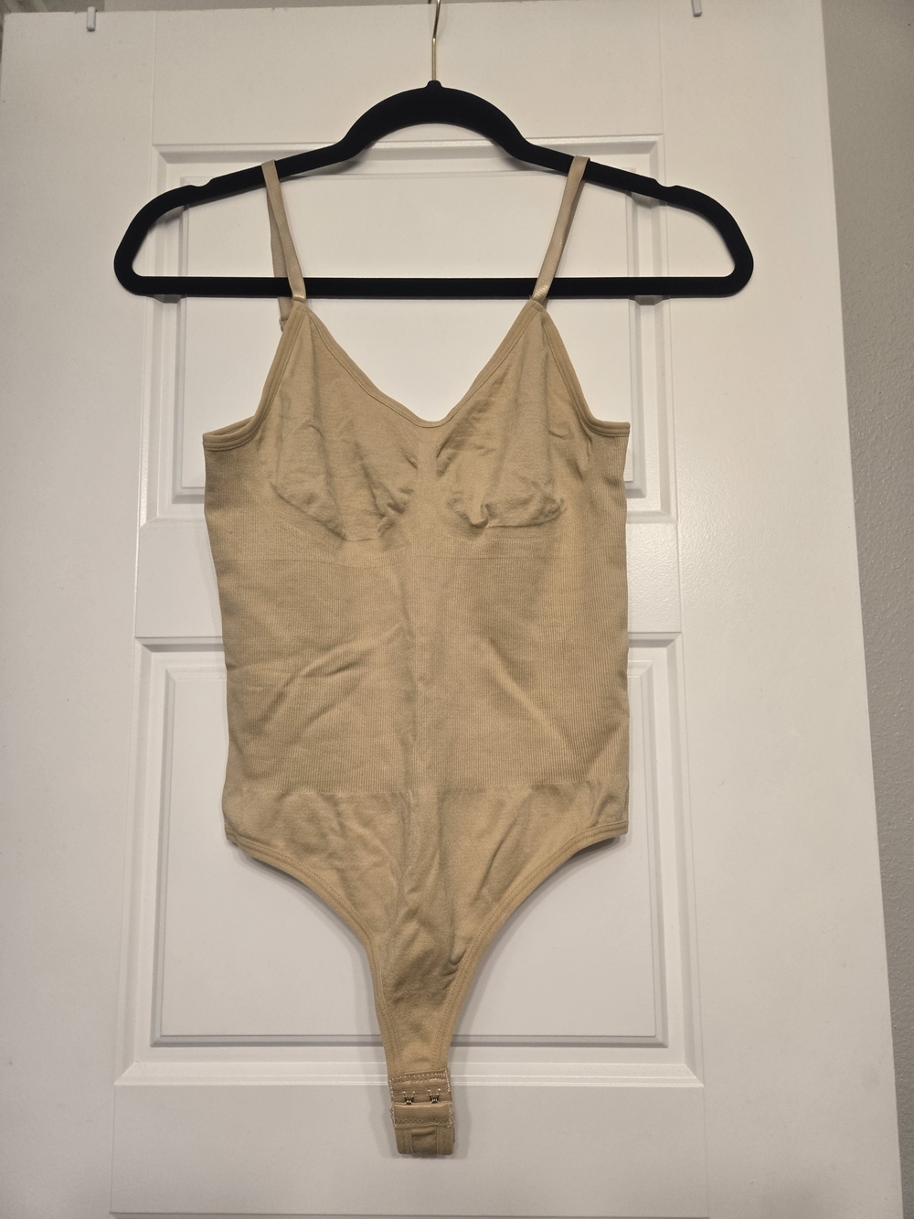 SKIMS Seamless Sculpt Thong Bodysuit Beige One-Piece Swimsuit